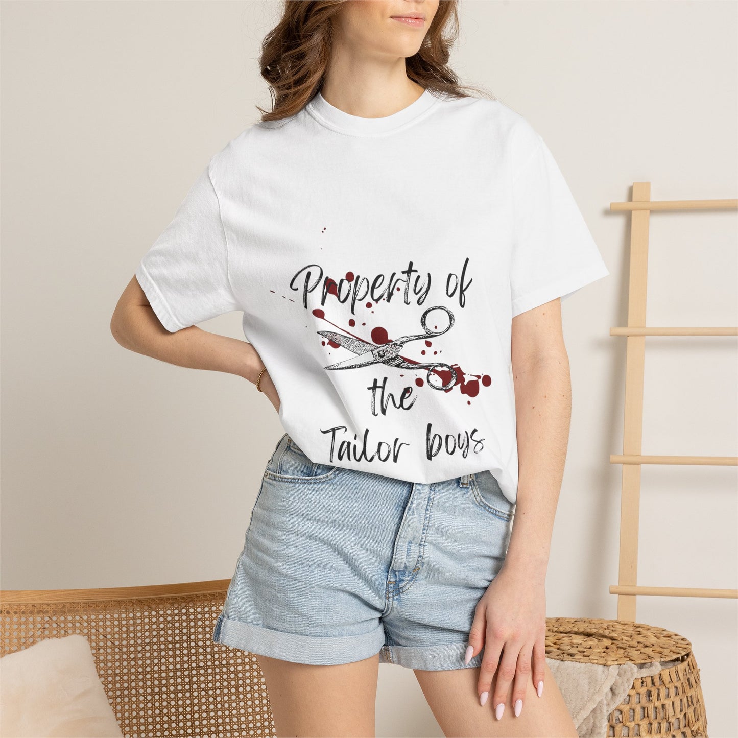 Property of the Tailor Boys T-Shirt — Scissors & Thread Graphic